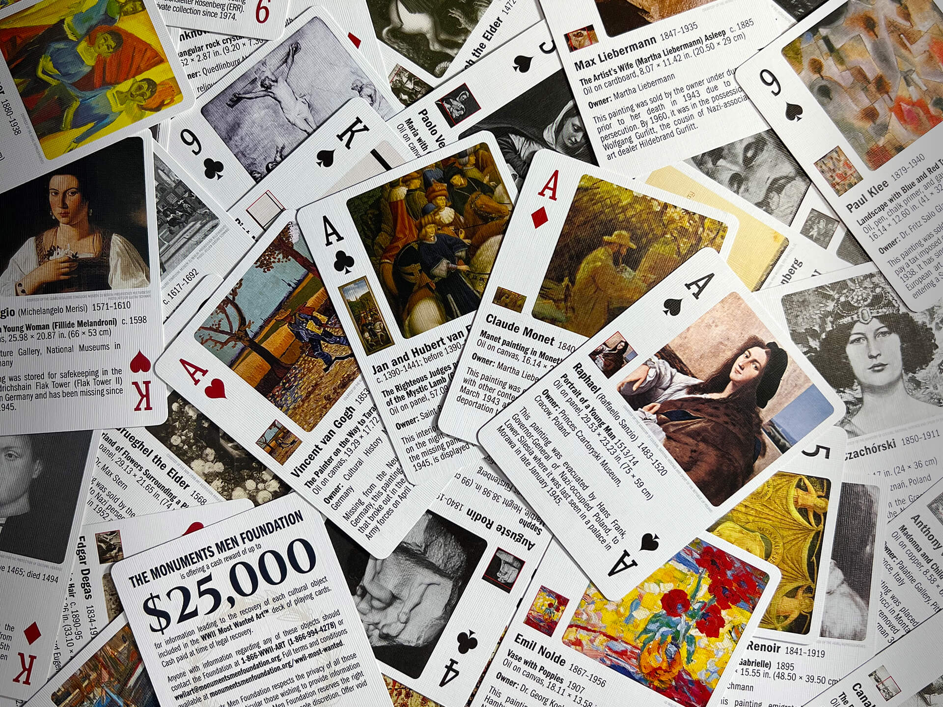 WWII Most Wanted Art™ playing cards by the Monuments Men Foundation