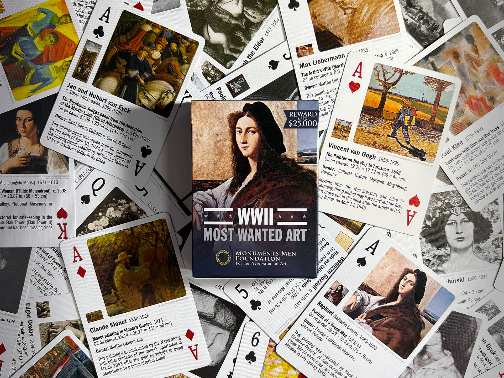 WWII Most Wanted Art™ playing cards by the Monuments Men Foundation