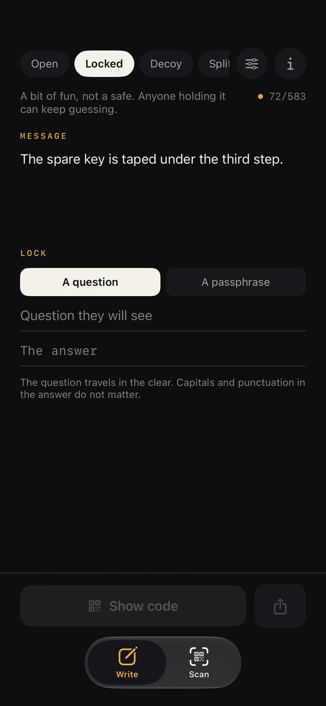 Composing a locked message